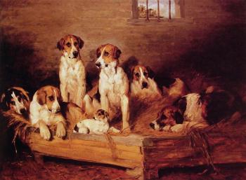 John Emms : Foxhounds and Terriers in a Kennel